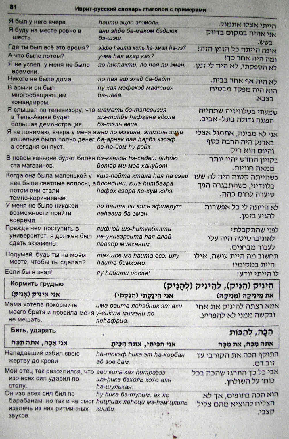 840 Hebrew verbs/עברית פעולימ