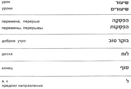 новые слова к уроку